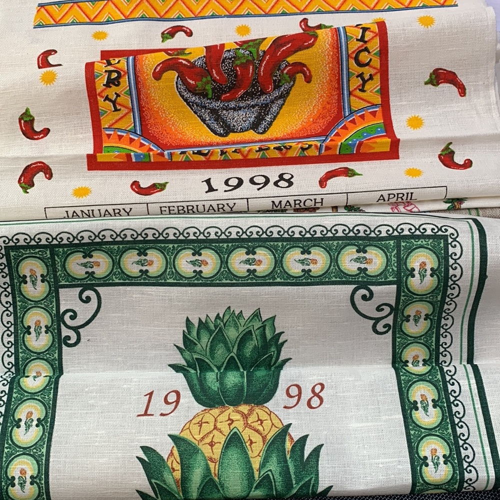 Calendar Linen Cotton Towels New
